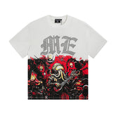 MIXED EMOTIO Octopus Rock Band Off‑White Graphic Short Sleeve T‑Shirt