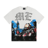 MIXED EMOTIO Diver Lighthouse Graphic Short Sleeve T‑Shirt
