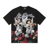 MIXED EMOTIO Emotion Skeleton Couple Dancing Black Short Sleeve T‑Shirt