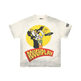 RoughPlay Cartoon Rabbit Graphic Distressed Tee