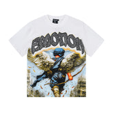 MIXED EMOTIO Winged Archer Angel Vintage Graphic Short Sleeve T‑Shirt