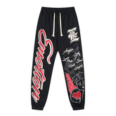 MIXED EMOTIO Graffiti Heart Angel Graphic Jogger Sweatpants