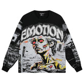 MIXED EMOTIO Zombie Graveyard Full‑Print Long‑Sleeve T‑Shirt