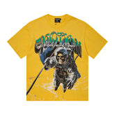 MIXED EMOTIO Emotion Skeleton Astronaut Yellow Short Sleeve T‑Shirt