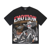 MIXED EMOTIO Emotion Skeleton Cowboy UFO Off‑White Short Sleeve T‑Shirt