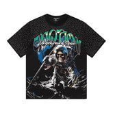 MIXED EMOTIO Emotion Skeleton Astronaut Black Short Sleeve T‑Shirt