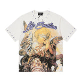 MIXED EMOTIO Life Emotion Blindfolded Praying Cherub White Short Sleeve T‑Shirt