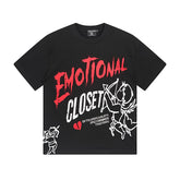 MIXED EMOTIO Emotional Closet Cherub Sketch Black Short Sleeve T‑Shirt