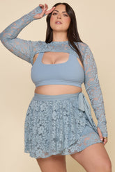 Lace Juliet Skort - Blue Storm
