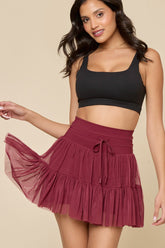 Pirouette Skort (Longer) - Crimson