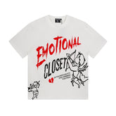 MIXED EMOTIO Emotional Closet Cherub Sketch White Short Sleeve T‑Shirt