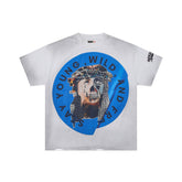 RoughPlay Skull Portrait Graphic Distressed Tee