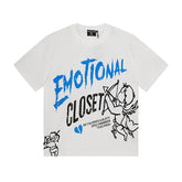 MIXED EMOTIO Emotional Closet Cherub Sketch White Short Sleeve T‑Shirt