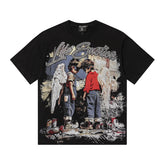 MIXED EMOTIO Life Emotion Street Boys Angel Wings Black Short Sleeve T‑Shirt