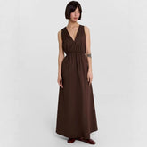 Sleeveless V Neck Maxi Dress
