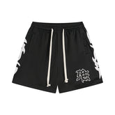 MIXED EMOTIO Side Graphic Mesh Black Basketball Shorts