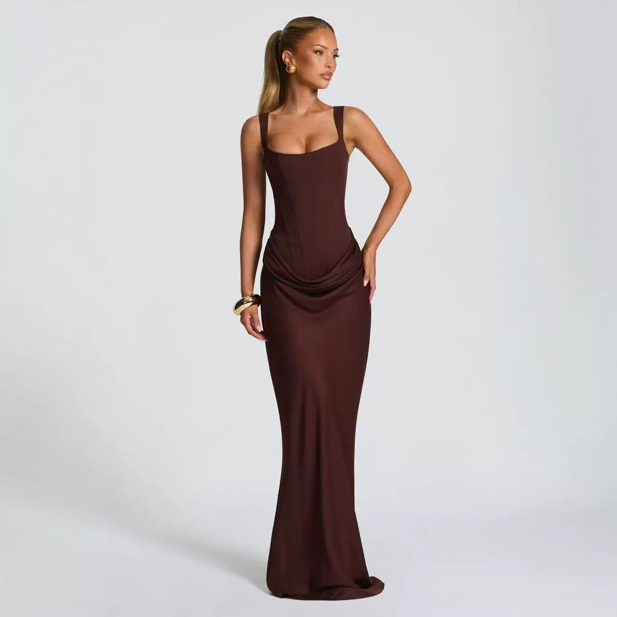 Scoop Strap Mermaid Maxi Dress
