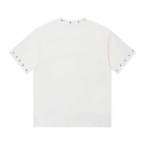 MIXED EMOTIO Life Emotion Blindfolded Praying Cherub White Short Sleeve T‑Shirt