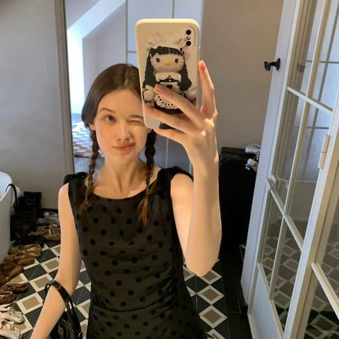 Tie Strap Polka Dot Mini Dress