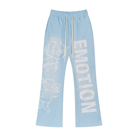 MIXED EMOTIO Cupid Cherub Light Blue Flare Sweatpants
