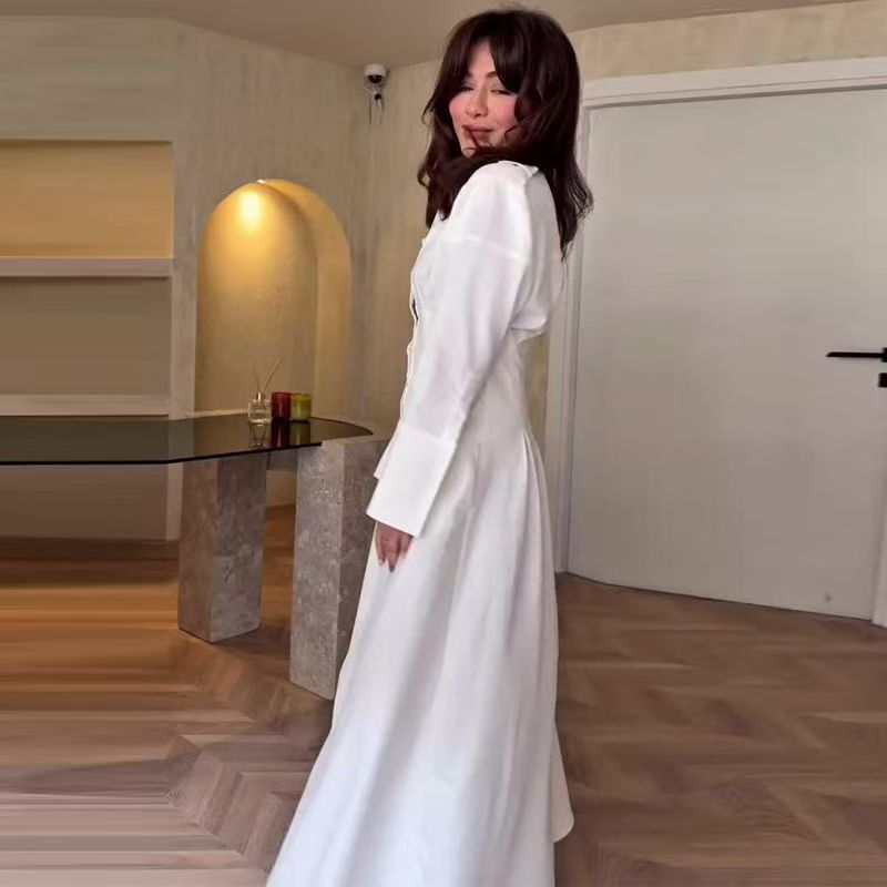 Long Sleeve Collar Maxi Dress