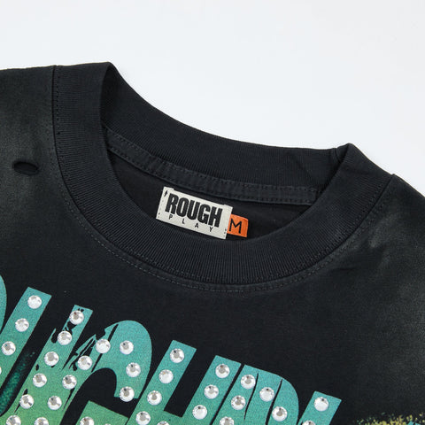 RoughPlay Skeleton Retro Car Graphic Distressed Tee