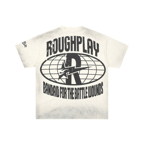RoughPlay Cartoon Rabbit Graphic Distressed Tee