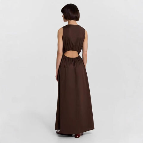 Sleeveless V Neck Maxi Dress
