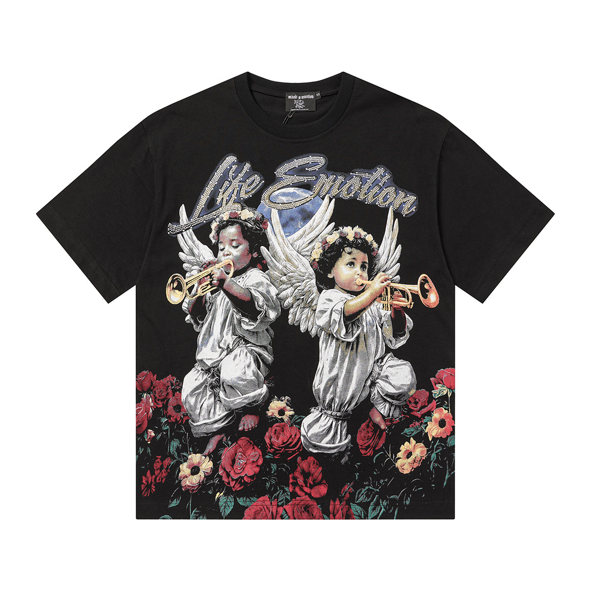 MIXED EMOTIO Emotion Skeleton Couple Dancing Black Short Sleeve T‑Shirt