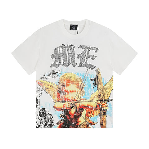 MIXED EMOTIO Cupid Angel Vintage Graphic Short Sleeve T‑Shirt