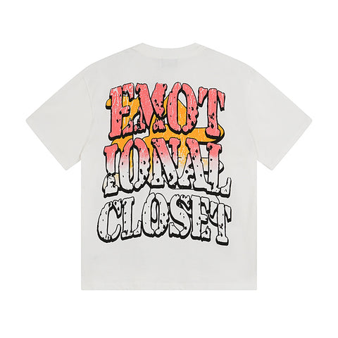 MIXED EMOTIO Skeleton Cowboy Desert UFO Gradient Graphic Short Sleeve T‑Shirt
