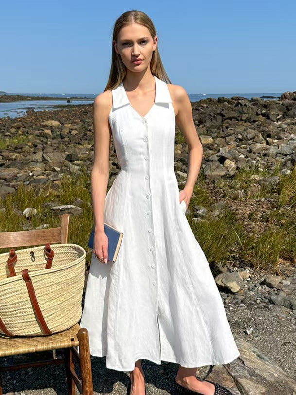 White Linen Dress