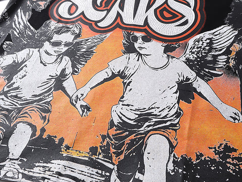 MIXED EMOTIO Made By Scars Twin Cherub Angel Graphic Short Sleeve T‑Shirt