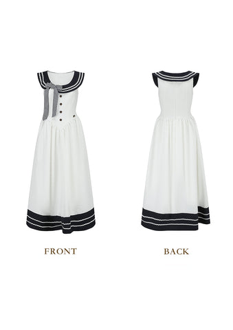 Sailor Love Letter Dress (Navy)