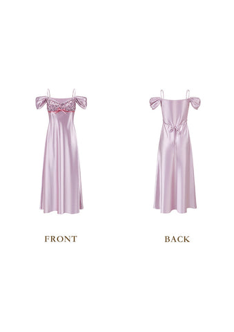 Glazed Purple Satin Dress