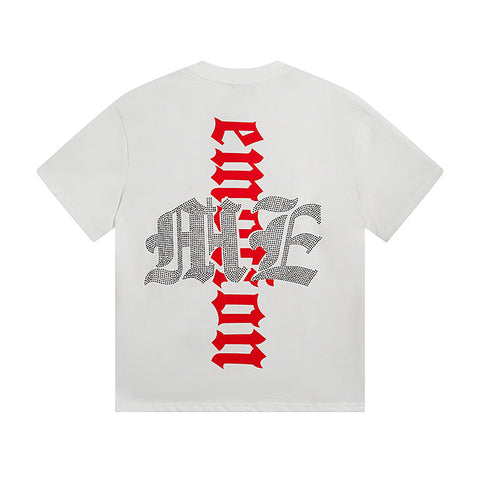 MIXED EMOTIO Octopus Rock Band Off‑White Graphic Short Sleeve T‑Shirt