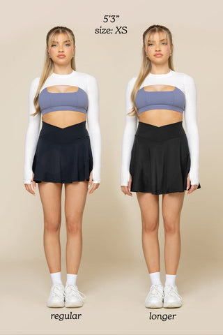 Crisscross Hourglass® Twirl Skort (Longer) - Black