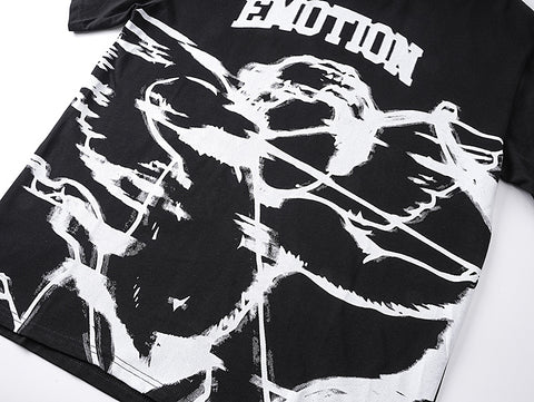 MIXED EMOTIO Emotion Skeleton Graphic Short Sleeve T‑Shirt