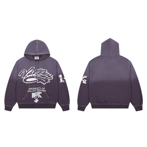 Vale Forever Purple Script Logo Hoodie – Retro Casual Streetwear