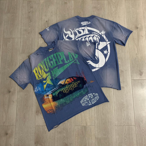 RoughPlay Vintage Car Graphic Distressed Washed Tee