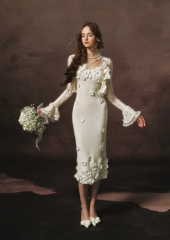 Cream Chanson Dress