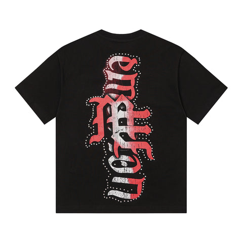 MIXED EMOTIO Mixed Emotion Cupid Angel Black Short Sleeve T‑Shirt