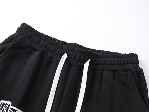 MIXED EMOTIO Wood Grain Vertical Print Straight‑Leg Sweatpants