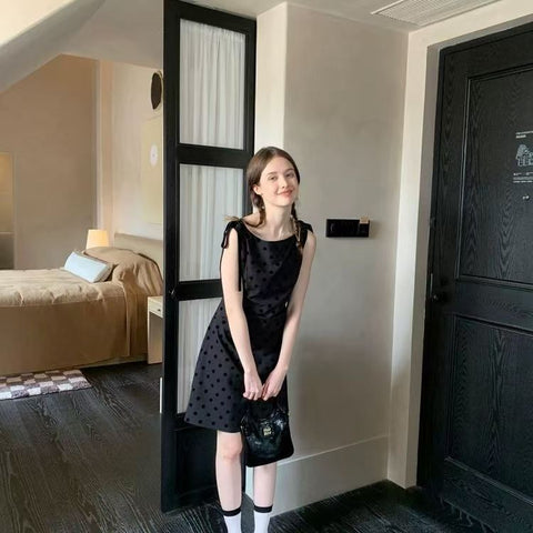 Tie Strap Polka Dot Mini Dress