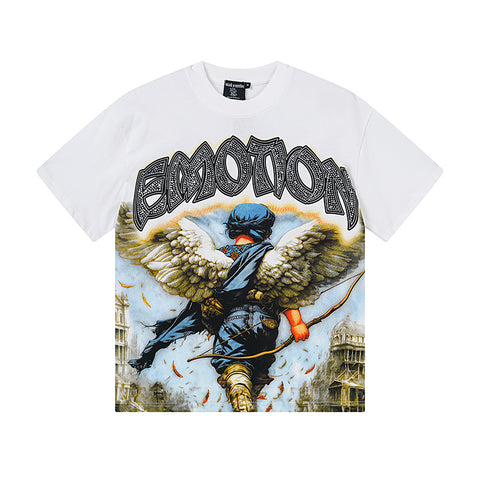 MIXED EMOTIO Winged Archer Angel Vintage Graphic Short Sleeve T‑Shirt