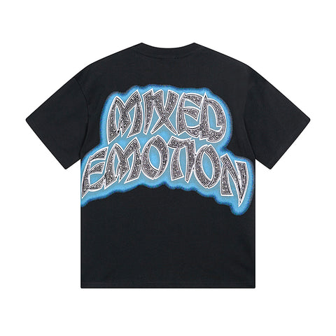 MIXED EMOTIO Glowing‑Eye Skull Sorcerer Metal Graphic Short Sleeve T‑Shirt