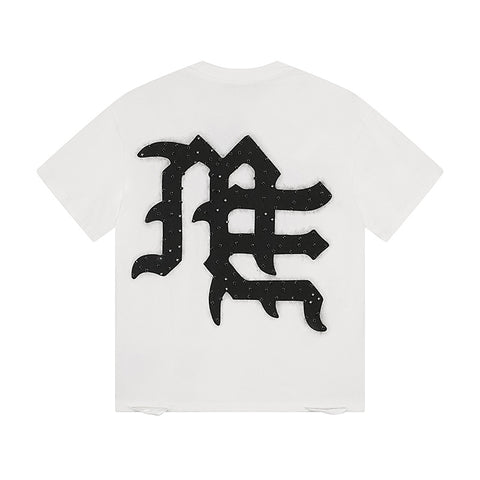 MIXED EMOTIO Emotions Never Die Black Distressed Text Graphic Short Sleeve T‑Shirt