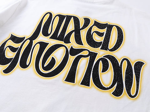 MIXED EMOTIO Beach Twin Cherub Retro Emotion Graphic Short Sleeve T‑Shirt