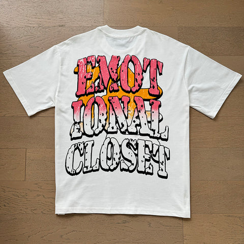 MIXED EMOTIO Emotion Skeleton Cowboy UFO Off‑White Short Sleeve T‑Shirt