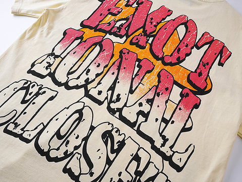 MIXED EMOTIO Emotion Skeleton Cowboy UFO Cream Short Sleeve T‑Shirt